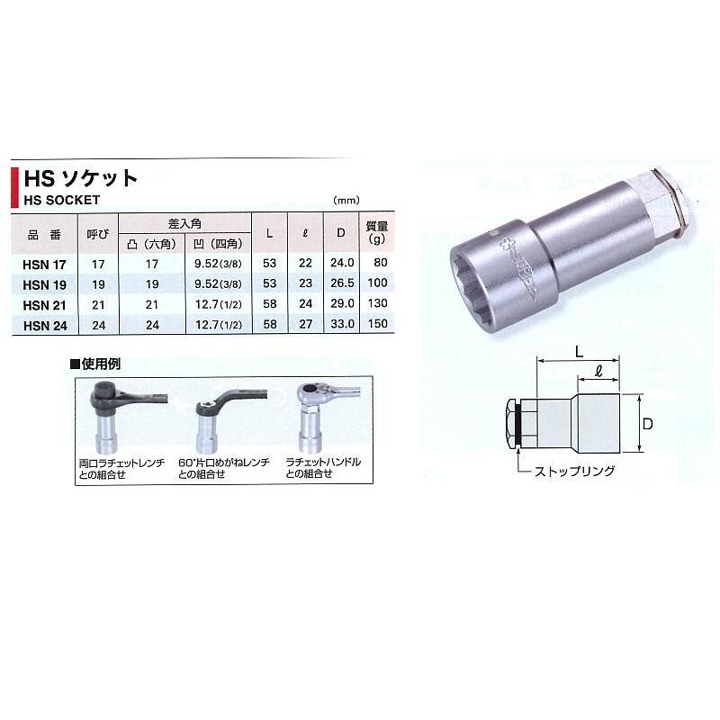 ソケット HSN17 HSソケット（ロングネックソケット） M17 スーパー