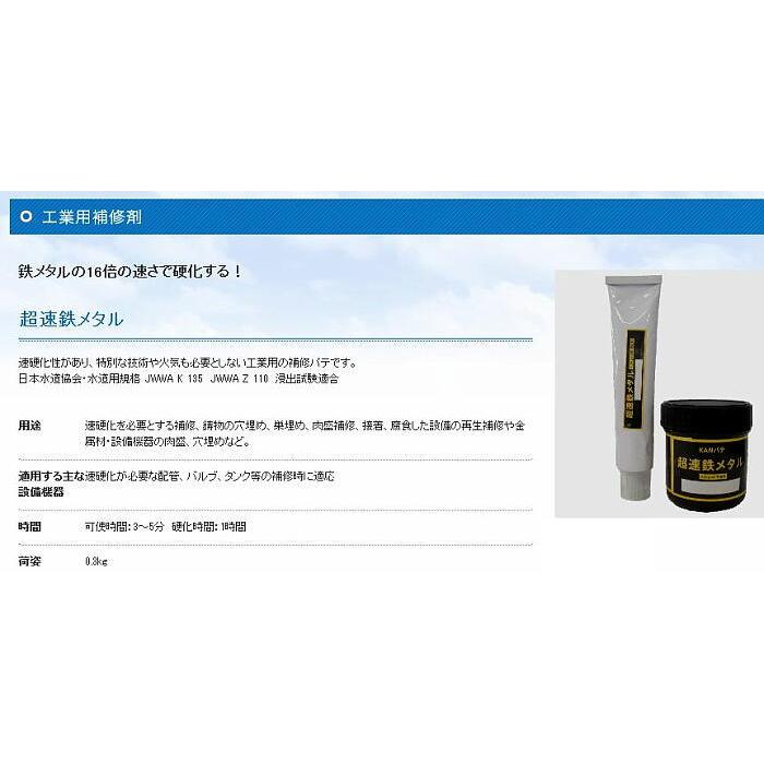 KANパテ 超速鉄メタル 0.3kg (デブコンSF相当）一般金属用補修剤、超速