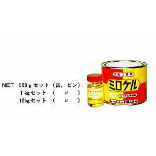 ミロケル A　10kg   1組　 アルミ系　常温硬化のプラスチックメタル　充填、接着、コーティング剤、接着力が強い　　シールエンド