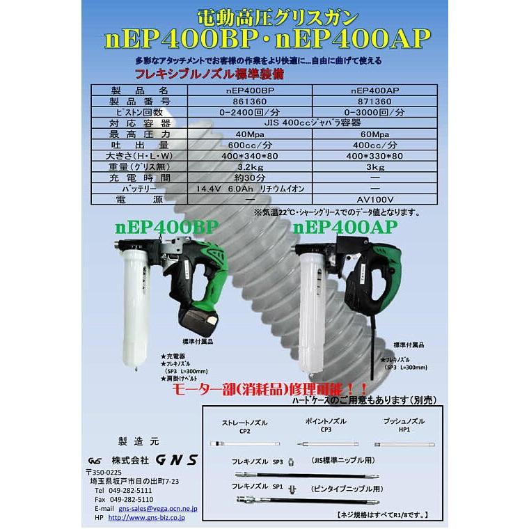 高圧電動グリスポンプ nEP400BP-N 1台 最大圧力40Mpa らくらくスピード