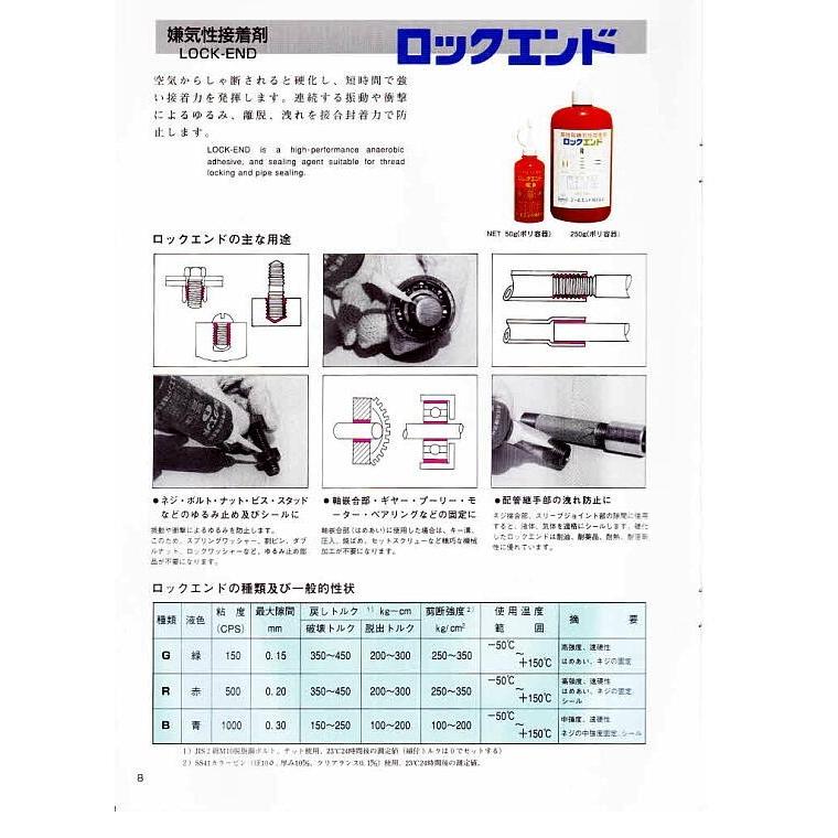 ロックエンド RE-250 250g 1本 R 赤 嫌気性接着剤 高強度 振動や衝撃の 