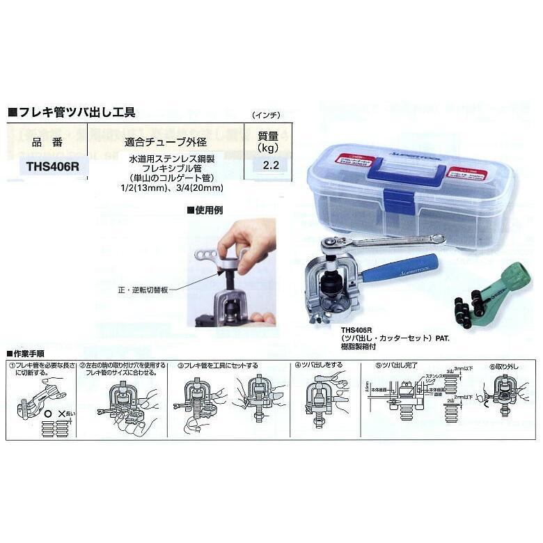 フレキ管ツバ出し工具 THS406R （ツバ出しカッターセット
