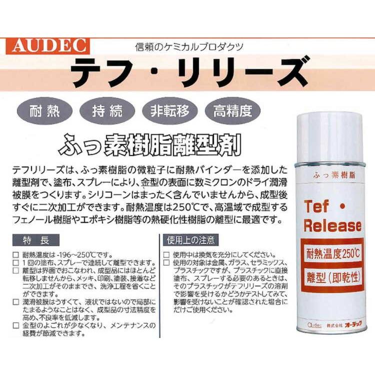 ふっ素樹脂離型剤 TLL-420-6 テフリリーズ　420ml　　耐熱、持続、非転移、高精度　　6本　　オーデツク
