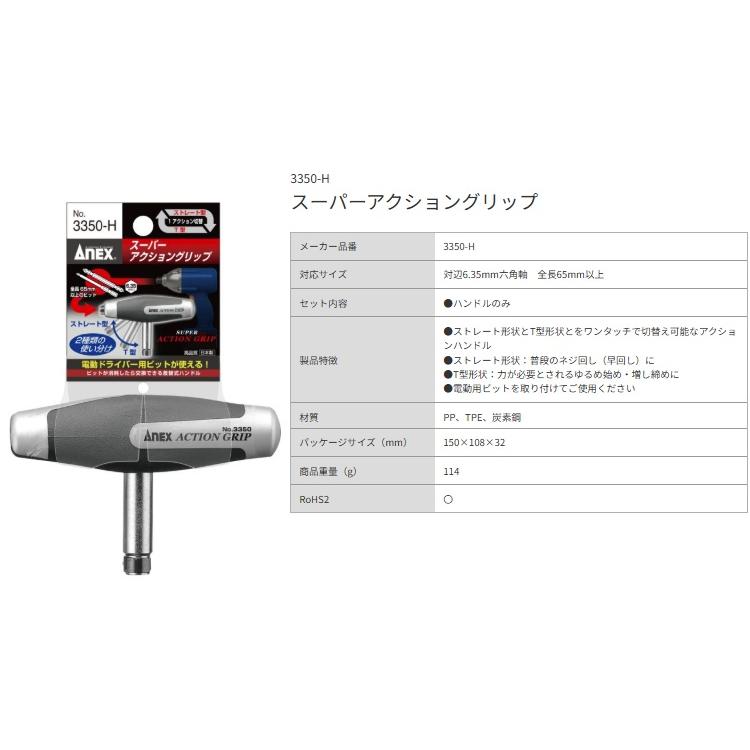 アネックス 3350-H スーパーアクショングリップ ANEX 兼古製作所