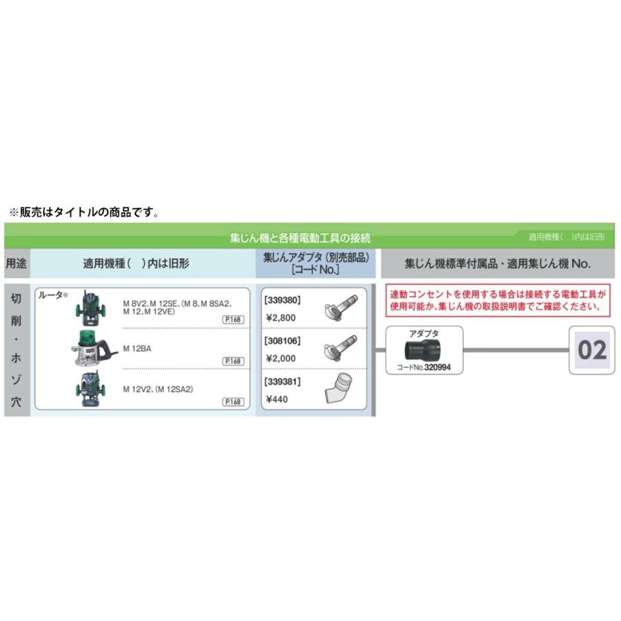 HiKOKI (HiKOKI) ダストコレクタセット 339380 適用機種に接続し HiKOKI (HiKOKI) ダストコレクタセット 339380 適用機種に接続し