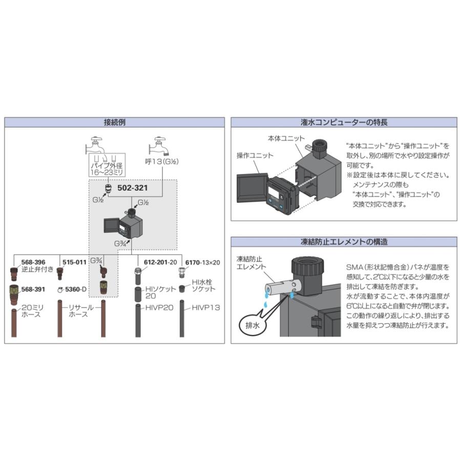 カクダイ 潅水コンピューター(凍結防止機能つき) 502-321 自動水やりタイマー 502-320の後継品 KAKUDAI 在庫 |  | 03