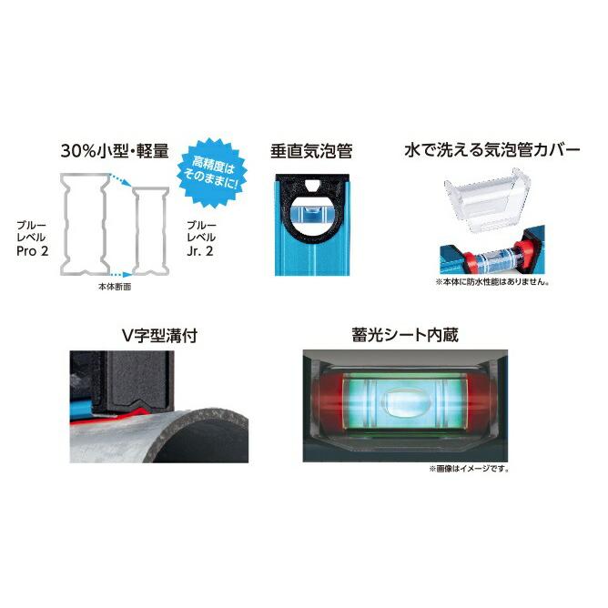 シンワ ブルーレベルJr.2 品名150mm 品番73361 水平器 全気泡管±1.0mm