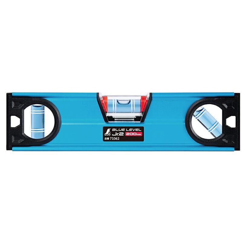 シンワ ブルーレベルJr.2 品名200mm 品番73362 水平器 全気泡管±1.0mm/m 高精度 V字型溝付 BLUE LEVEL ネコポス可 。 | 