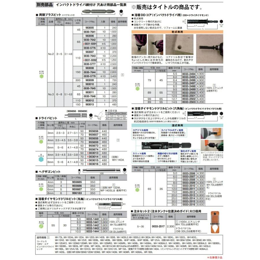 (HiKOKI) ヘグザゴンビット 955685 ねじ径4mm 全長100mm 六角軸二面幅6.35mm/3mm  ネコポス可 | HiKOKI | 02