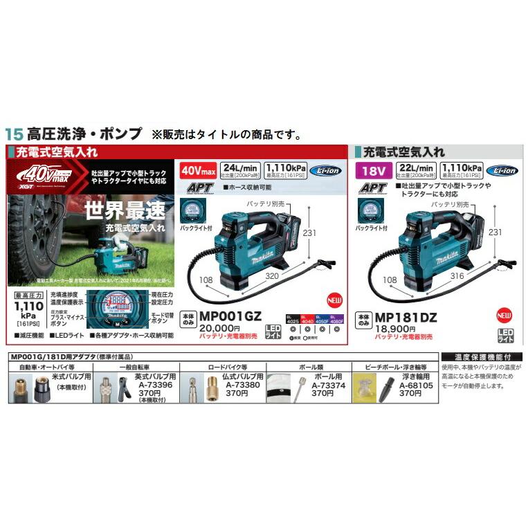 専用ページ 2月中 マキタ（makita） 英式バルブ用 (本機取付) A-73396 一般自転車用