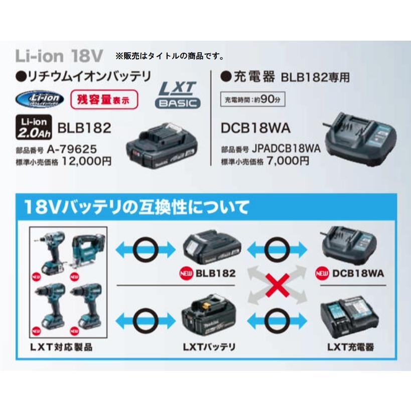 マキタ A-79625 リチウムイオンバッテリBLB182 BASIC 正規品 18V対応 makita セット品バラシ 小型便 在庫の画像