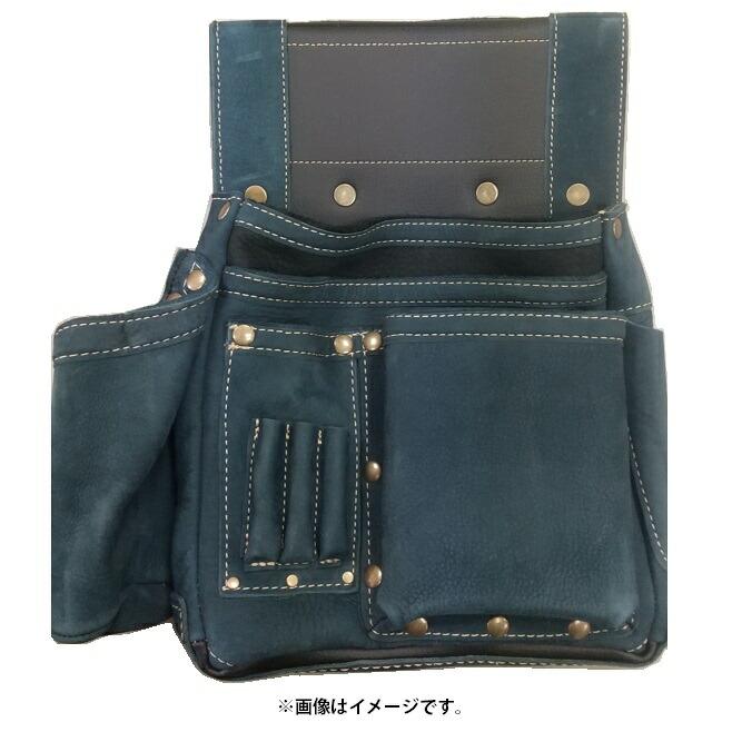 ANFANG ヌバック 四型釘袋 墨つぼホルダー付 ANF-3 藍色 材質:ヌバック