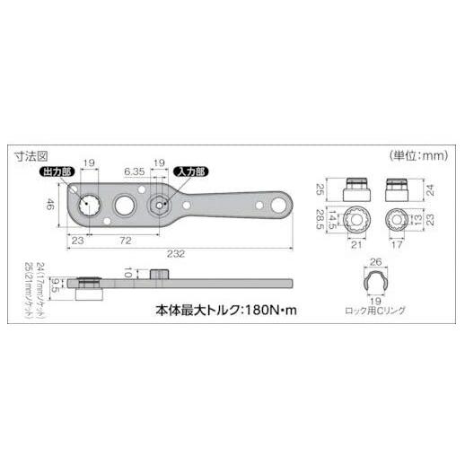 アネックス オフセットアダプターソケットセット AOA-19S1 対辺 アネックス オフセットアダプターソケットセット AOA-19S1 対辺