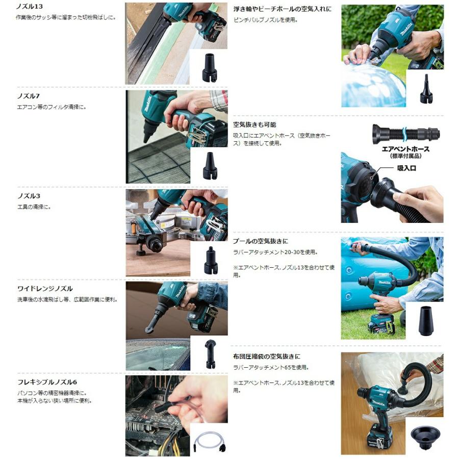 在庫 マキタ 充電式エアダスタ AS180DZ+バッテリBL1860B+充電器DC18SD付 18V対応 makita オリジナルセット品｜toolking｜04