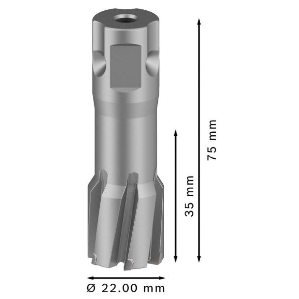 BOSCH（ボッシュ） 2608577487 磁気ボール盤用超硬カッター 穴径φ22mmx