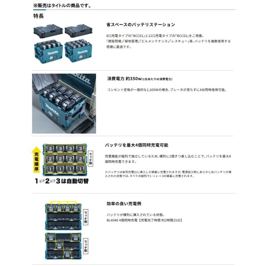 マキタ（makita） BCC01 40Vmax用 多口充電ケース 8口充電 A-78346