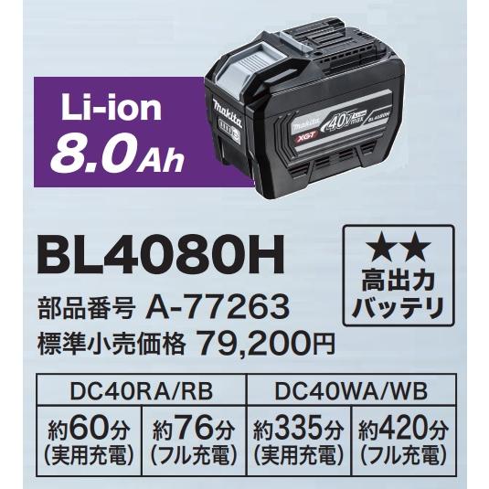 マキタ（makita） BL4080H 40Vmax 8.0Ah リチウムイオンバッテリー A