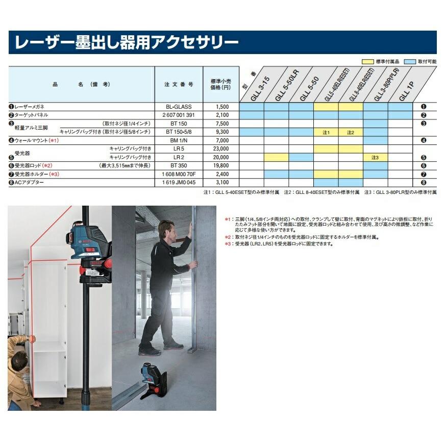 BOSCH（ボッシュ） 軽量アルミ三脚 BT150-5/8 (取付ネジ径5/8インチ