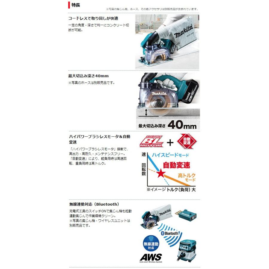 マキタ（makita） 125mm充電式防じんカッタ CC500DZ+バッテリBL1860B+