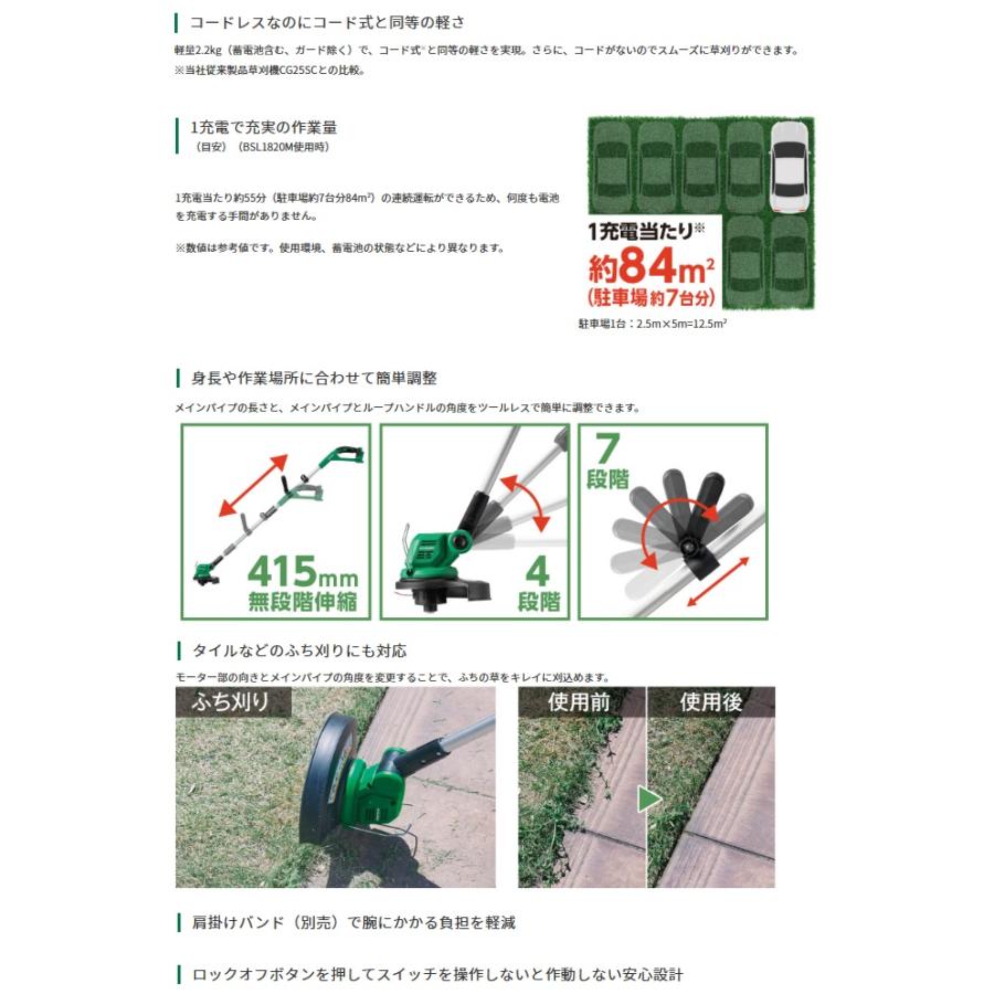 新品未開封　ハイコーキ草刈り機　CG18DGA（BG） ハイコーキ 18V コードレス草刈機(2.0Ah電池・充電器): 他:CG18DGA(BG