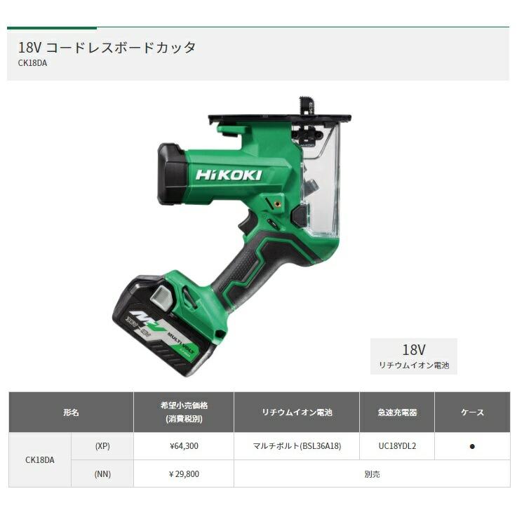 HiKOKI コードレスボードカッタ CK18DA(NN) 本体のみ 開口材を