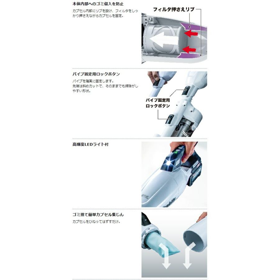 マキタ（makita） 充電式クリーナ CL001GZCW スノーホワイト 本体+
