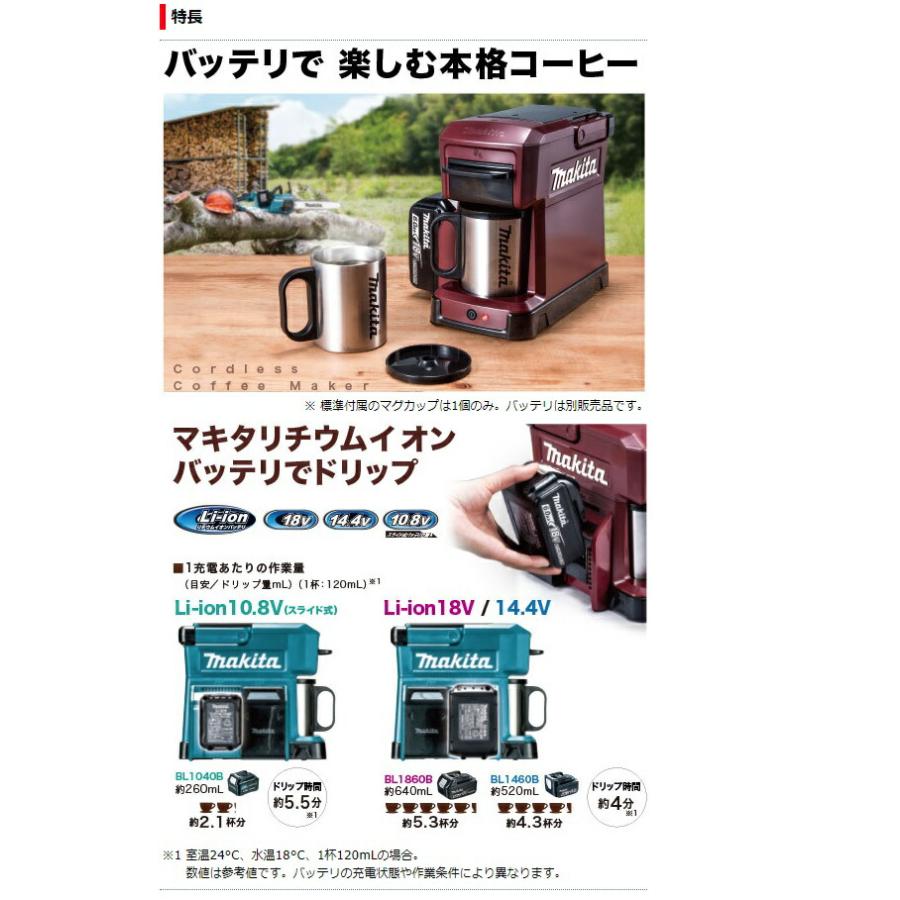 マキタ（makita） 充電式コーヒーメーカー CM501DZ 青 本体のみ 中空