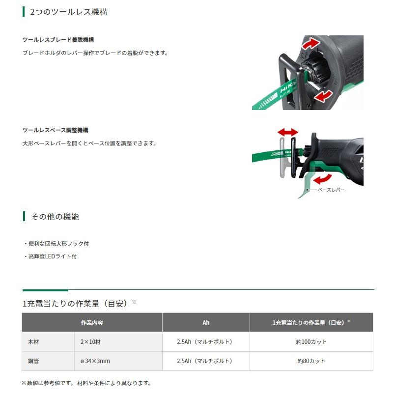HiKOKI コードレスセーバソー CR36DA(XPZ) バッテリ(BSL36A18X)+ HiKOKI コードレスセーバソー CR36DA(XPZ) バッテリ(BSL36A18X)+
