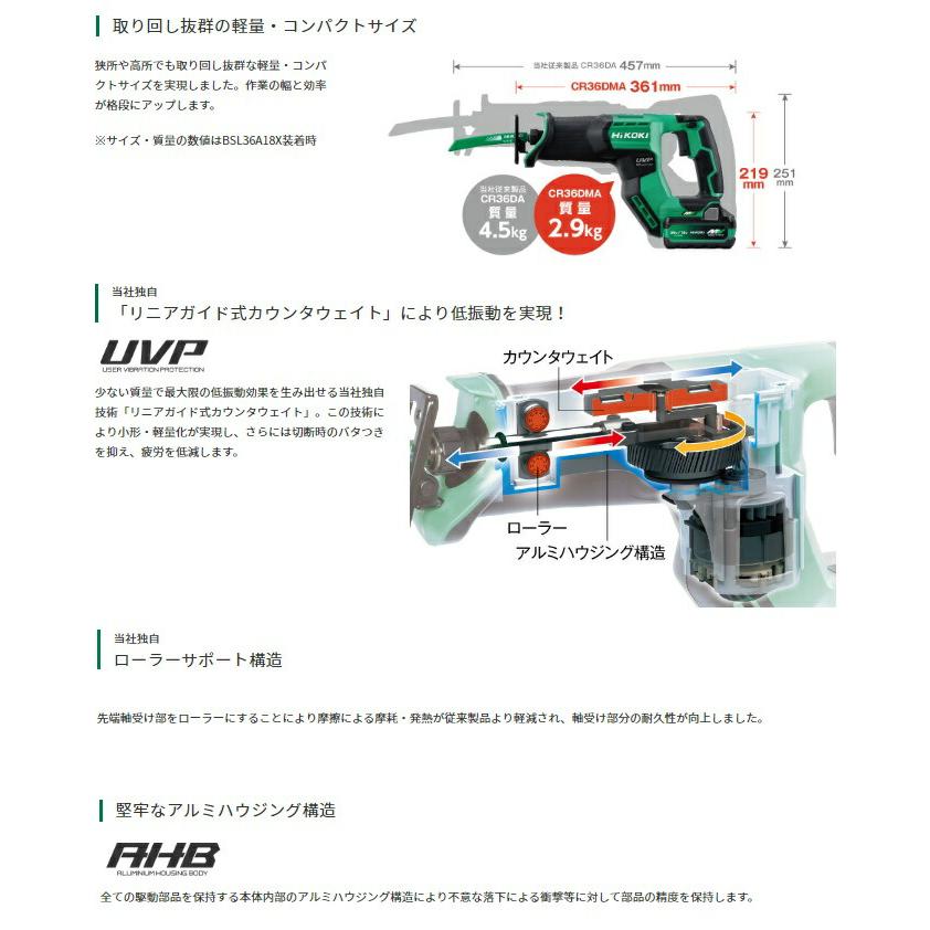 HiKOKI（ハイコーキ） マルチボルト(36V)コードレスセーバソー CR36DMA