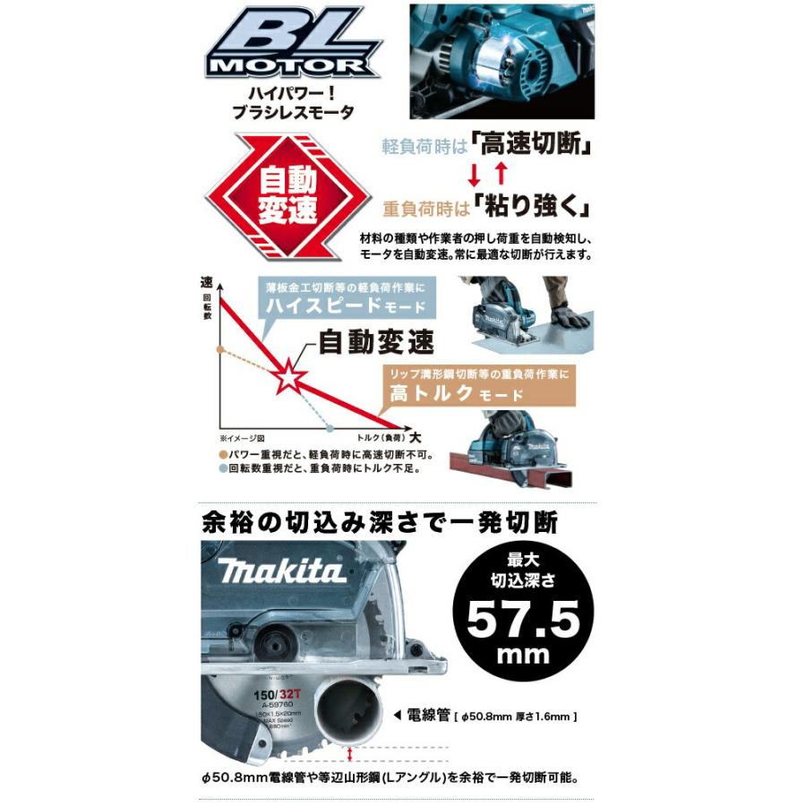 マキタ 150mm充電式チップソーカッタ CS553DZS+バッテリBL1860B+ マキタ 150mm充電式チップソーカッタ CS553DZS+バッテリBL1860B+