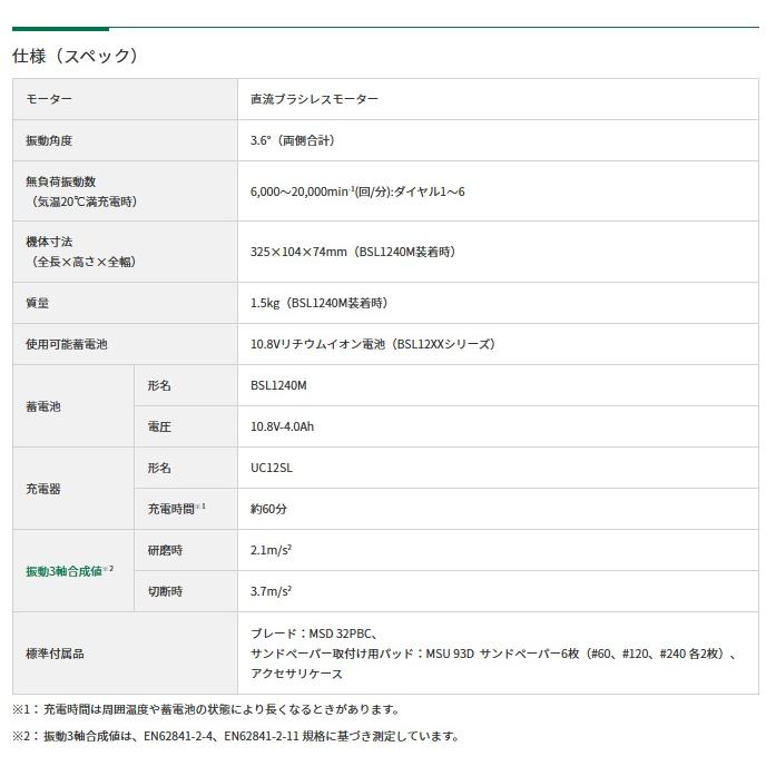 HiKOKI CV12DB(LSB) コードレスマルチツール ストロングブラック バッテリ(BSL1240M)+急速充電器+ケース2 10.8V対応 ハイコーキ 日立 在庫 | HiKOKI | 05