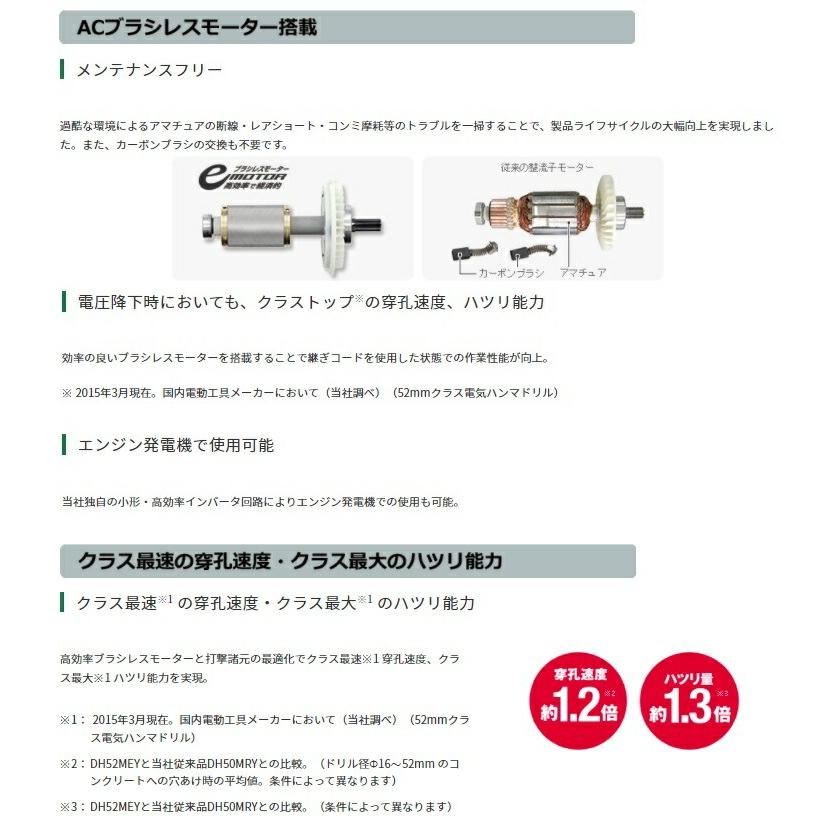 HiKOKI（ハイコーキ） ハンマドリル DH52MEY サイズ585x263mm AC