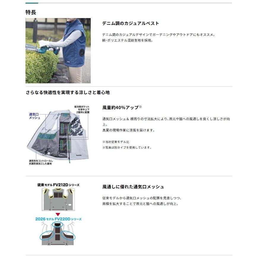 マキタ（makita） FV222DZLL 充電式ファンベスト 紺 サイズ LL ベスト
