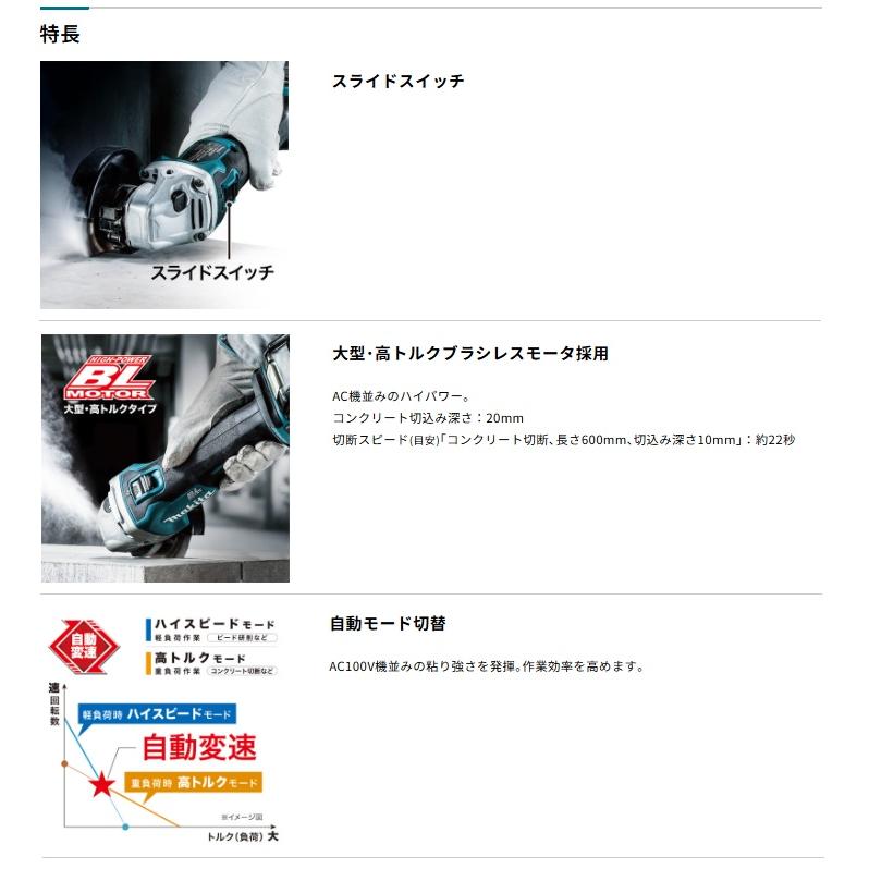 マキタ 充電式ディスクグラインダ GA504DZN+バッテリBL1830B+ マキタ 充電式ディスクグラインダ GA504DZN+バッテリBL1830B+