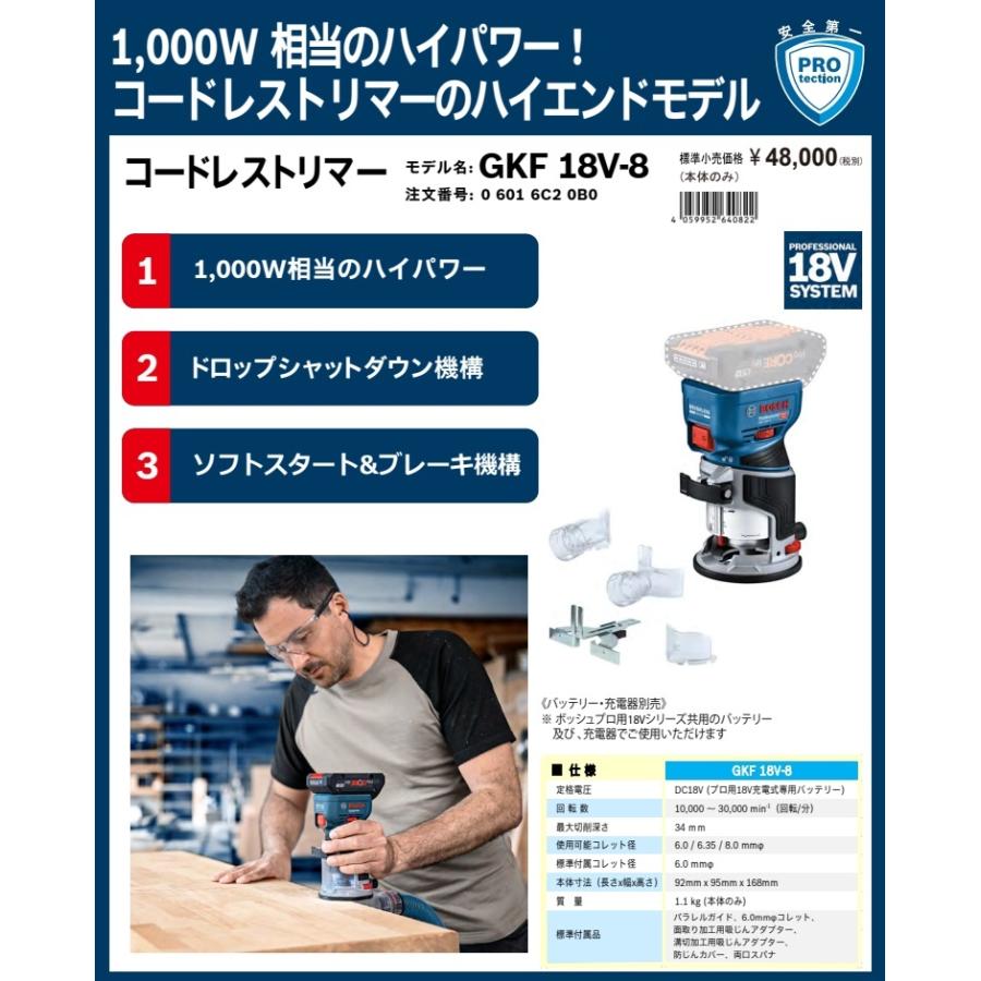 BOSCH（ボッシュ） GKF18V-8 コードレストリマー 本体のみ 充電式