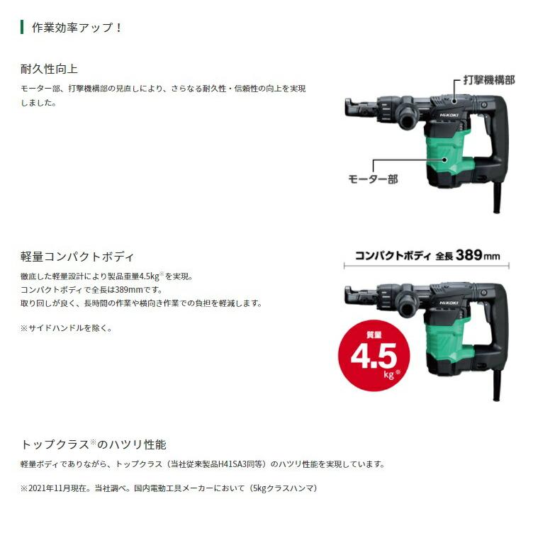 HiKOKI（ハイコーキ） ハンマ 六角シャンクタイプ H41SA4(N) 本体のみ