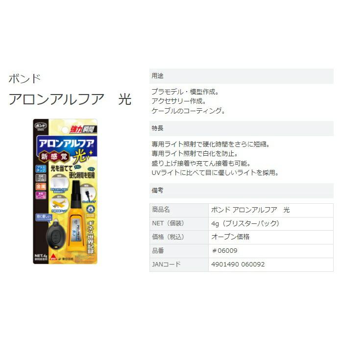 マキタ（makita） コニシ ボンド アロンアルフア 光 4g #06009 KONISHI