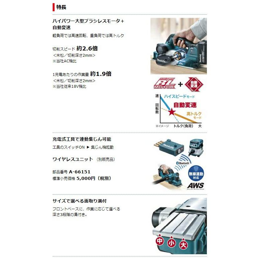 マキタ 82mm充電式カンナ KP181DZ+バッテリBL1860B+充電器DC18RF マキタ 82mm充電式カンナ KP181DZ+バッテリBL1860B+充電器DC18RF