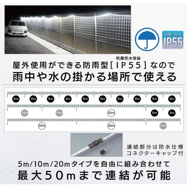 ハタヤ LTP-5S LEDテープライト 片面発光タイプ 収納袋付 発光面長5m