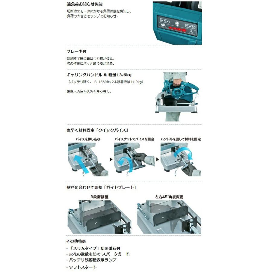 マキタ (マキタ) 355mm 充電式切断機 LW141DZ 本体のみ ブレーキ