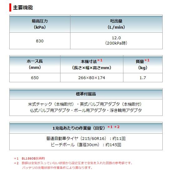 (マキタ) 充電式空気入れ MP180DZ 本体のみ 最高圧力830kPa 18V対応 makita | マキタ | 05