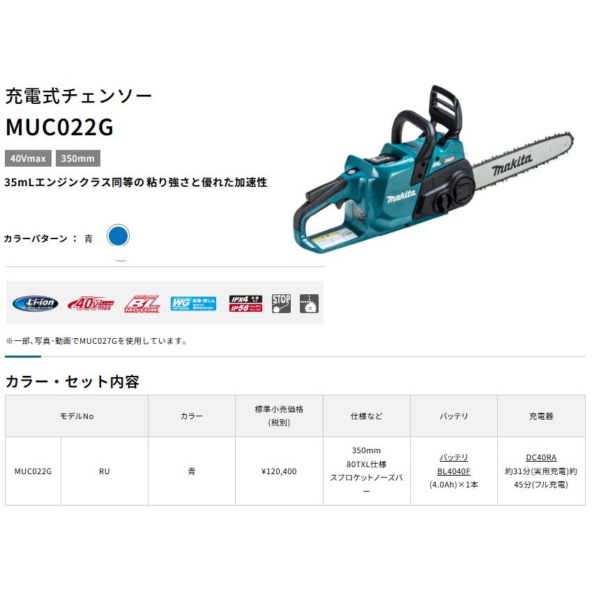 マキタ (マキタ) 350mm充電式チェンソー MUC022GRU バッテリ