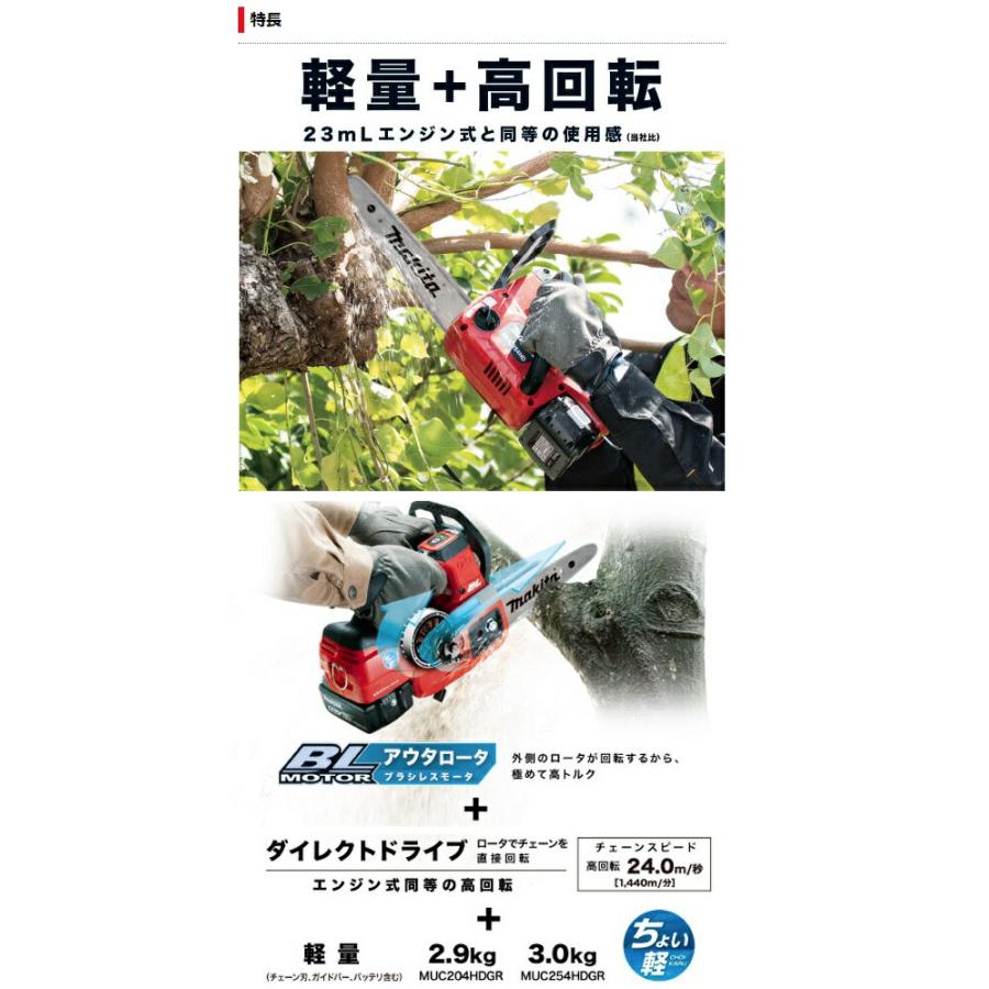 マキタ（makita） 充電式チェンソー MUC254HDZR 赤 本体のみ