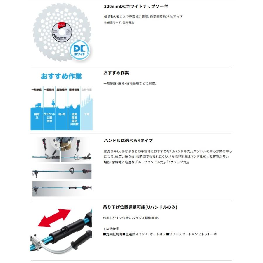 マキタ（makita） 充電式草刈機 2グリップ MUR018GZ 本体のみ 40Vmax
