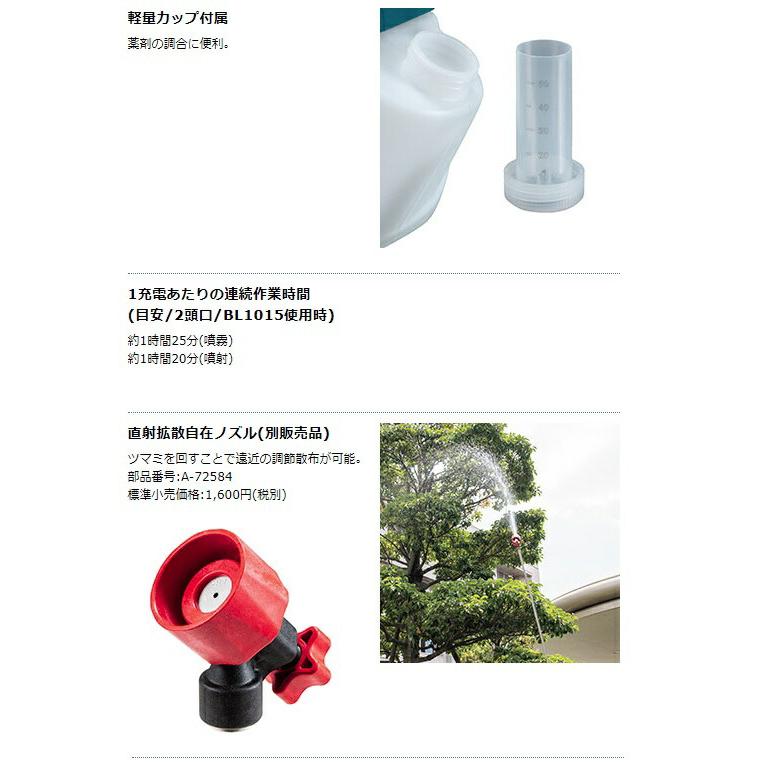 マキタ（makita） 充電式噴霧器 MUS053DZ 本体のみ タンク容量5L 最高