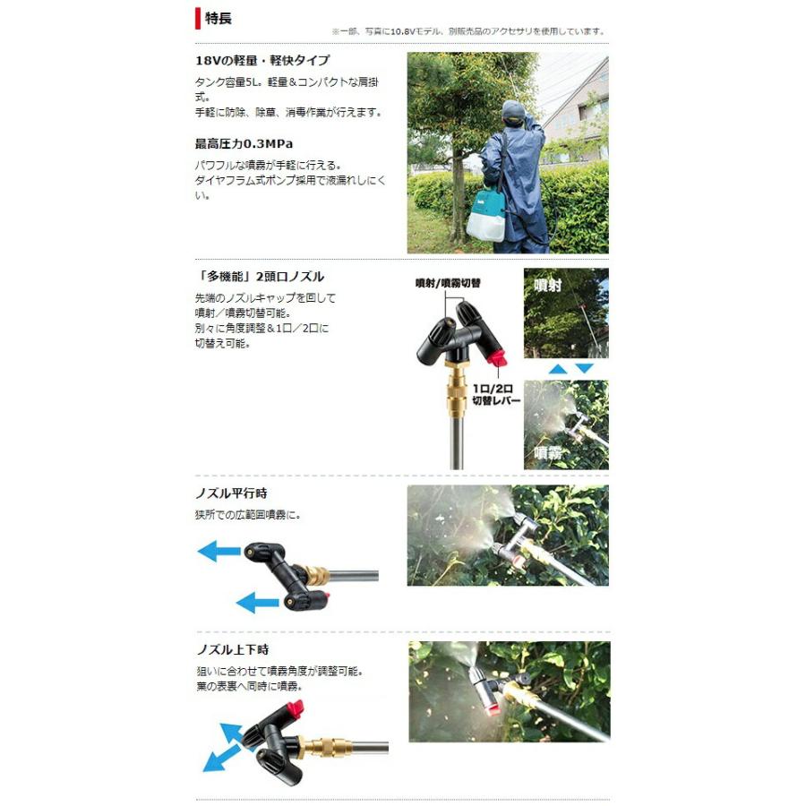 マキタ（makita） 充電式噴霧器 MUS054DWF バッテリBL1830B+充電器 