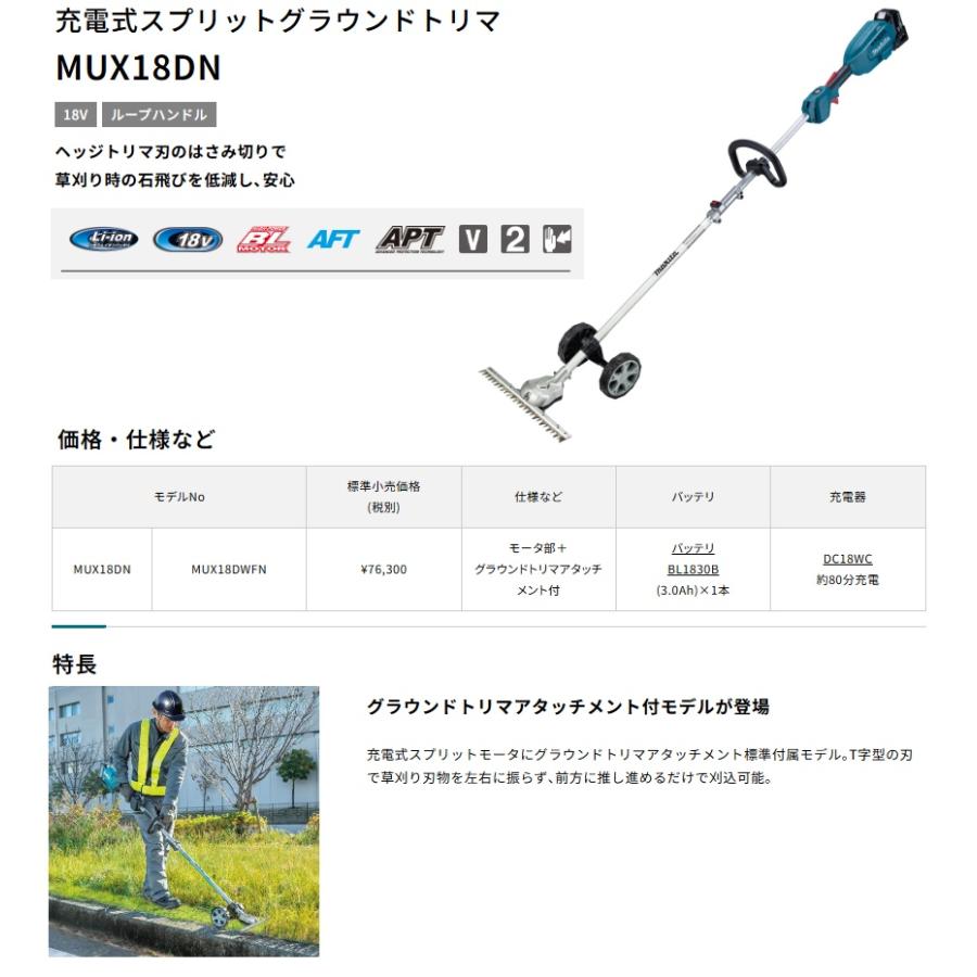 マキタ (マキタ) 充電式スプリットグラウンドトリマ MUX18DWFN