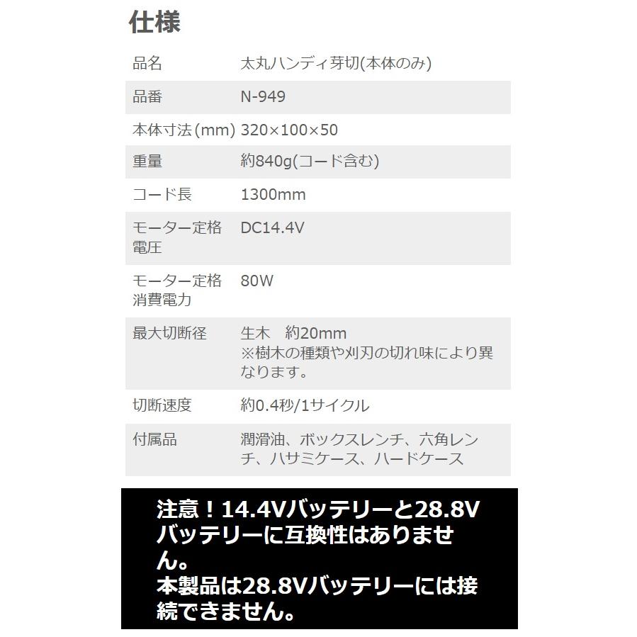 ニシガキ N-949 太丸ハンンディー芽切 本体のみ 充電式剪定鋏 。 |  | 04