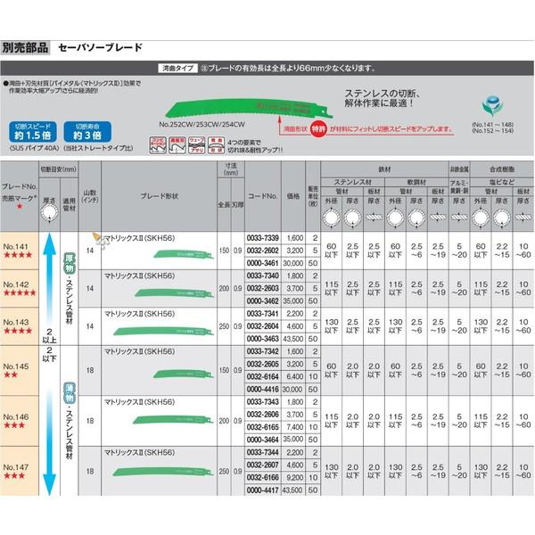 小型便 送料無料 日立 セーバソーブレード No.143 50枚入り マトリックス2  (SKH56) 湾曲ブレード 0000-3463 (HiKOKI) ハイコーキ｜toolking｜02