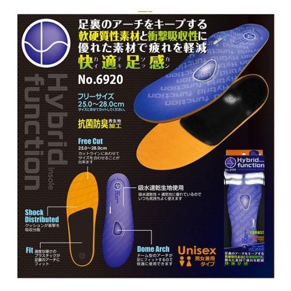 喜多 No.6920 ハイブリットファンクションインソール 25.0〜28.0cmフリーサイズ 快適足感 抗菌防臭表生地加工 KITA キタ | 